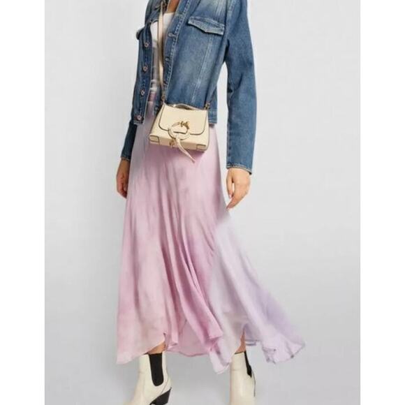 Ralph Lauren Soft Pink Lavender Asymmetrical Midi Skirt - Picture 2 of 6